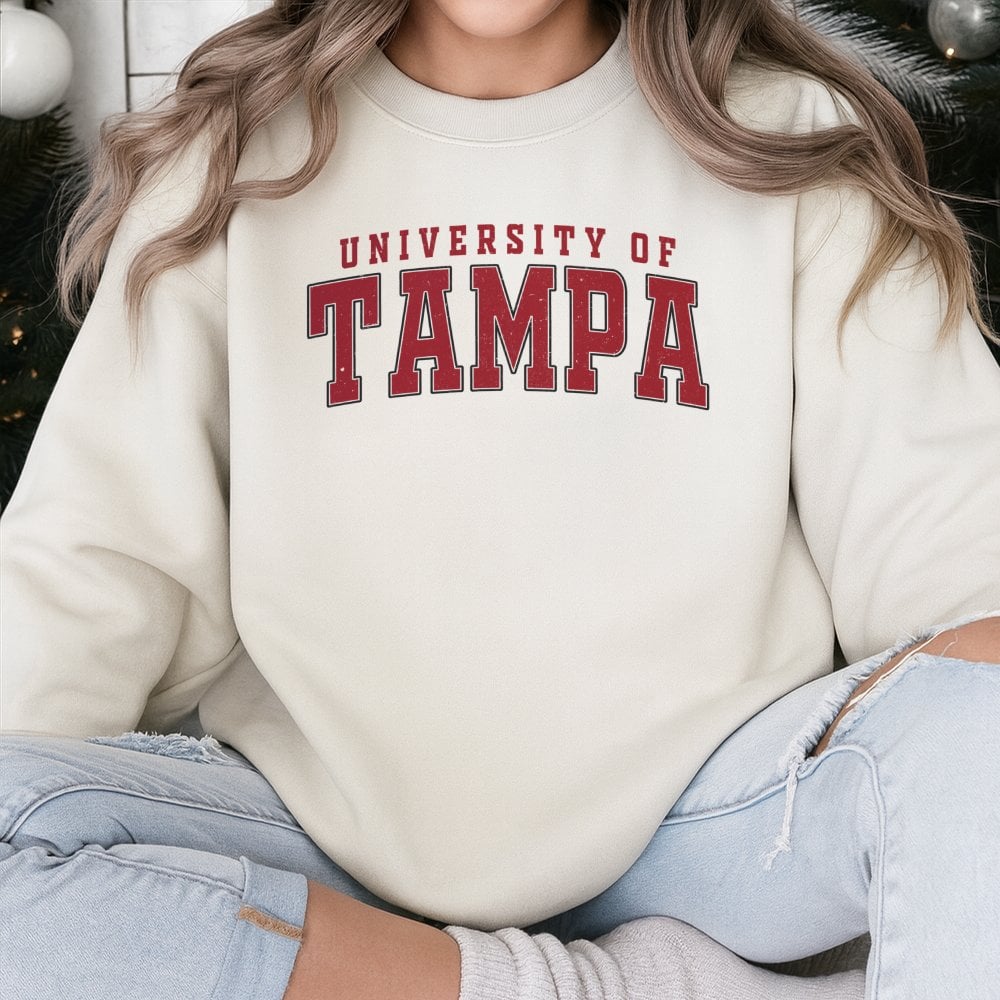 University Of Tampa Sweatshirt | Vintage College Logo Graphic | Premium Cotton Blend | Gift For Student Alumni Faculty