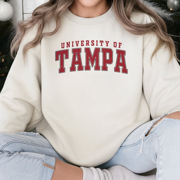 University Of Tampa Sweatshirt | Vintage College Logo Graphic | Premium Cotton Blend | Gift For Student Alumni Faculty