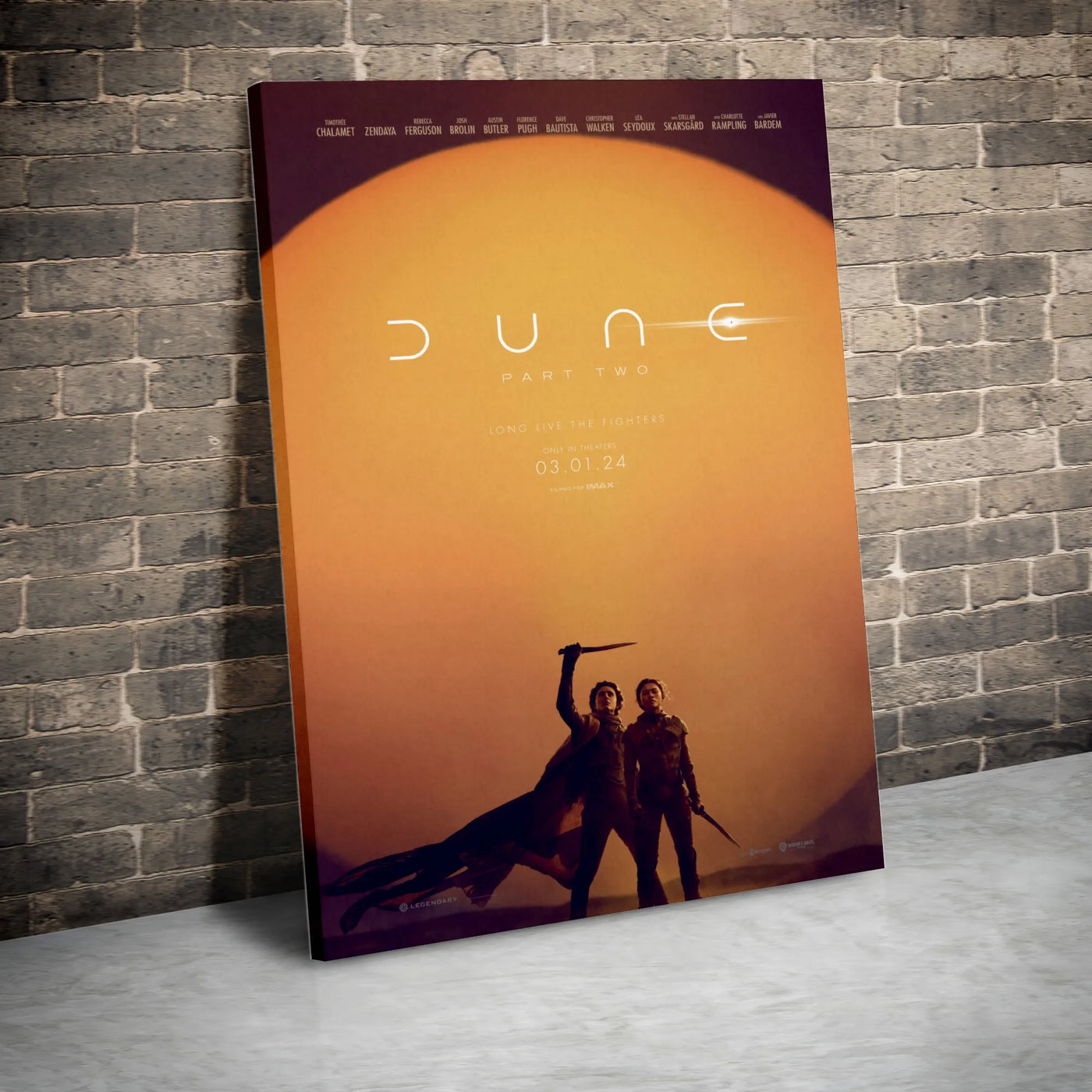 Dune Part Two Movie Canvas Print | Long Live The Fighters Poster | 1.25-Inch Gallery Wrap | Premium Sci-Fi Wall Art for Colle
