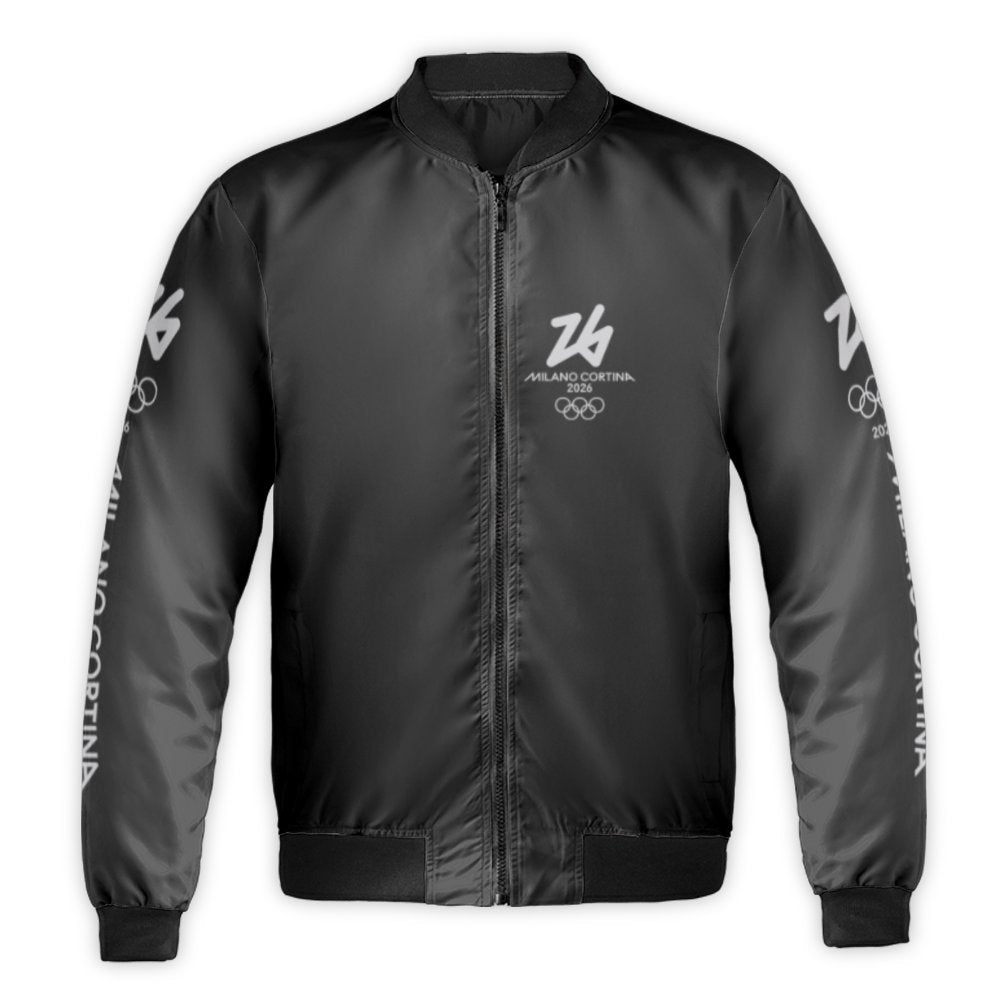 Milano Cortina 2026 Winter Sports Bomber Jacket | Commemorative Olympic Fan Apparel | Nylon Outer Shell | Unisex Streetwear G