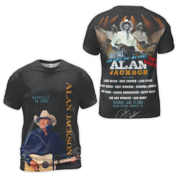 Alan Jackson Nashville 2026 Concert T-Shirt | Last Call Final Tour Graphic Tee | Premium Polyester Blend | Country Music Fan 