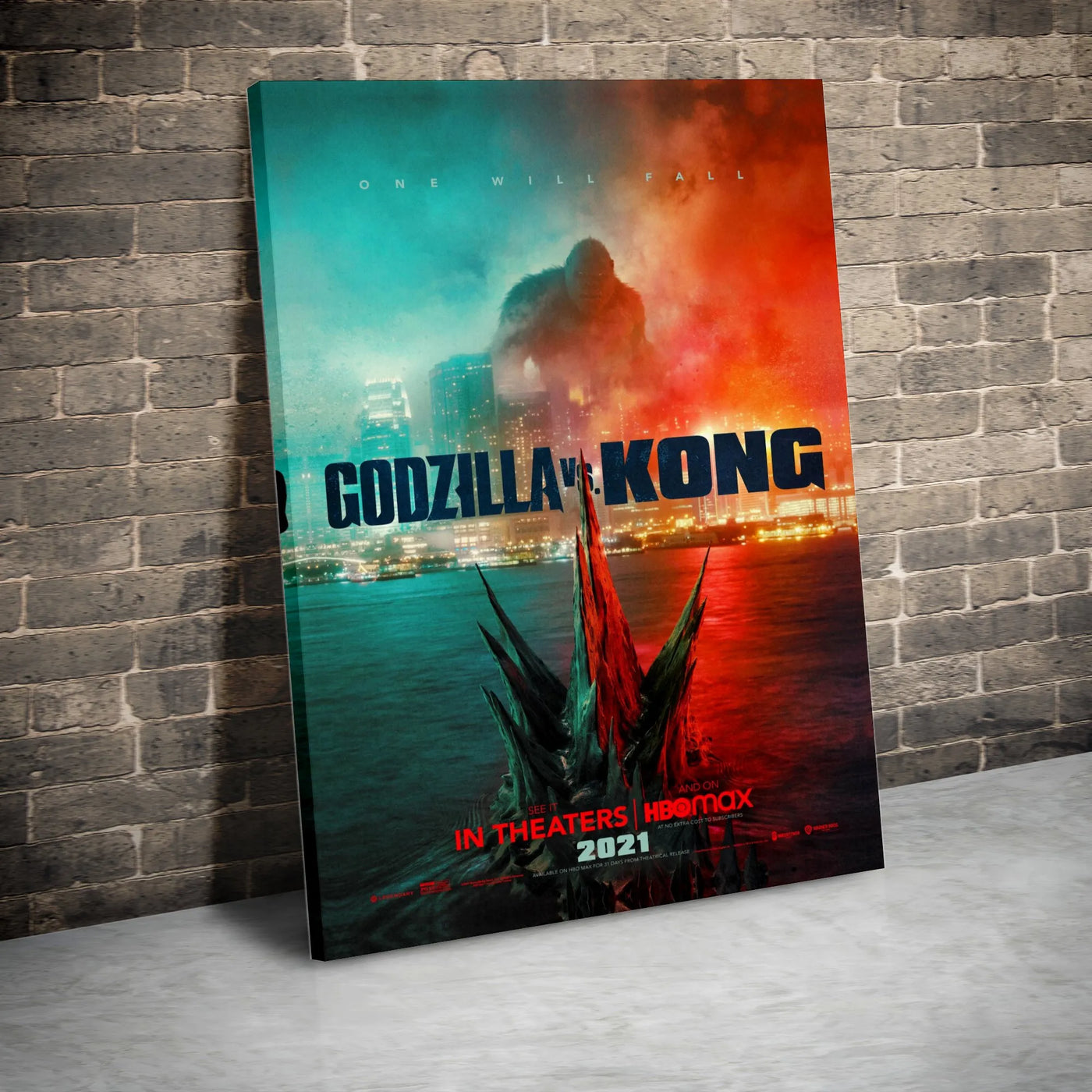 Godzilla vs Kong Movie Poster | Cinematic Monster Battle Art | Premium Gallery Canvas | Wall Decor Gift for Sci-Fi Fans