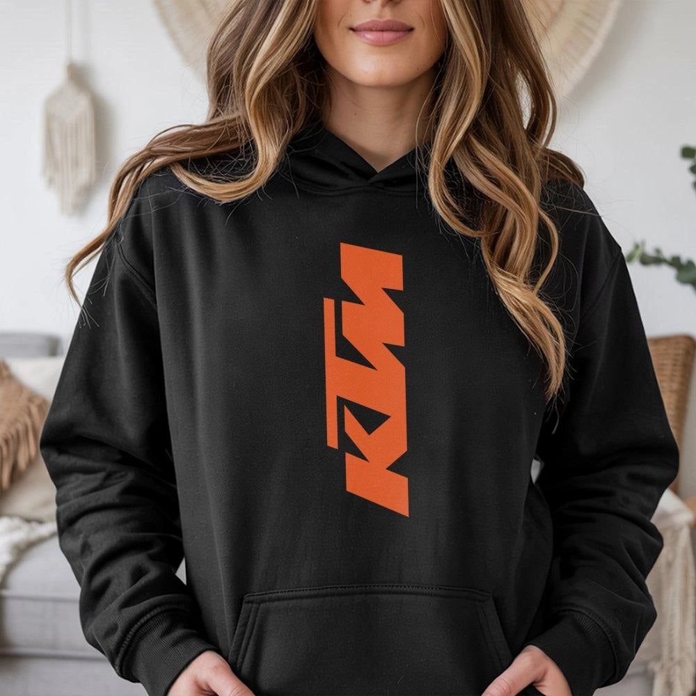 Motocross Racing Hoodie | Vertical Logo Graphic Print | Premium Cotton Blend | Gift For Motorcycle Rider Biker Fan