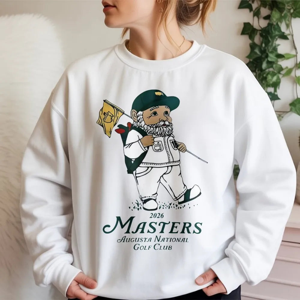 Masters Golf 2026 Sweatshirt | Augusta National Gnome Design | Premium Cotton Blend Crewneck | Gift for Golf Enthusiast and T