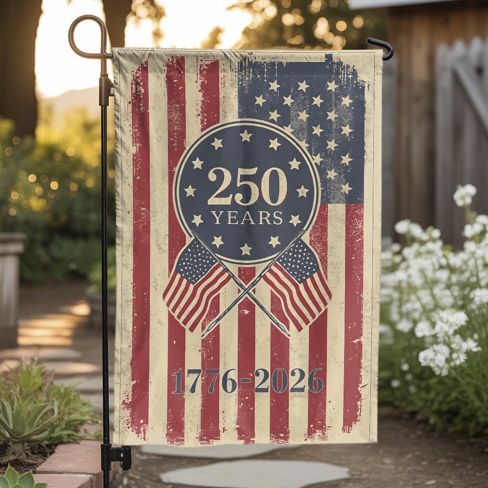 USA 250th Anniversary Garden Flag | Patriotic 1776-2026 Semiquincentennial | Weather-Resistant Polyester | Historic Celebrati