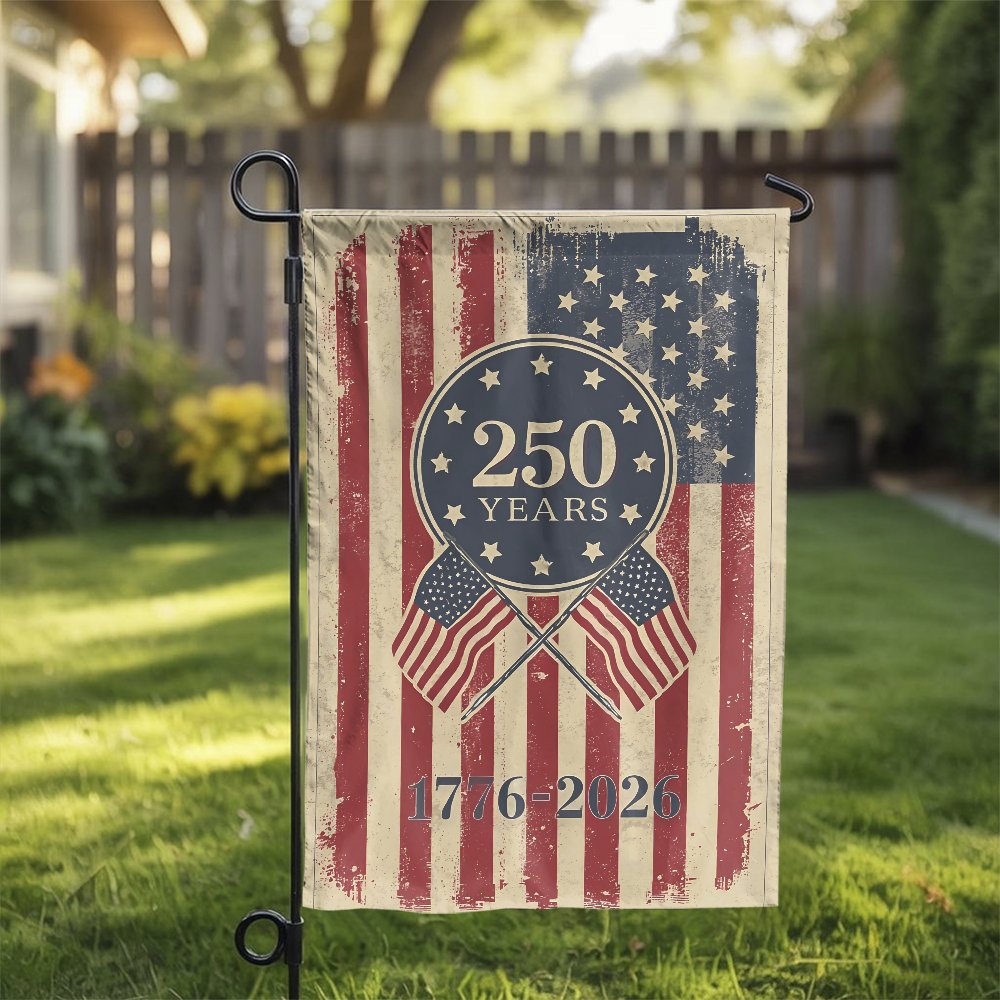USA 250th Anniversary Garden Flag | Patriotic 1776-2026 Semiquincentennial | Weather-Resistant Polyester | Historic Celebrati