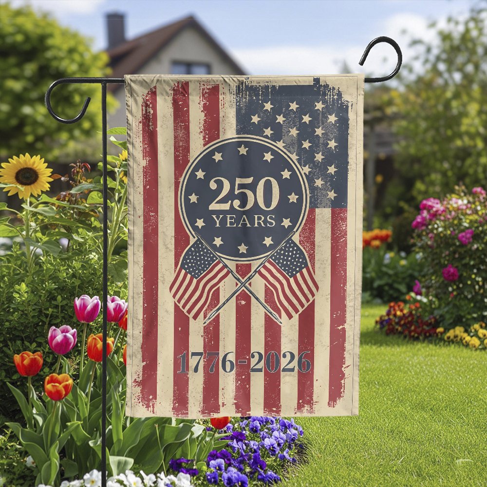 USA 250th Anniversary Garden Flag | Patriotic 1776-2026 Semiquincentennial | Weather-Resistant Polyester | Historic Celebrati