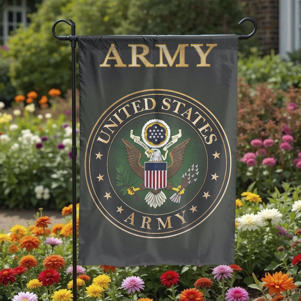 US Army Garden Flag | Double Sided US Army Seal | Weather-Resistant Fabric | Patriotic Gift for Veterans & Military Families