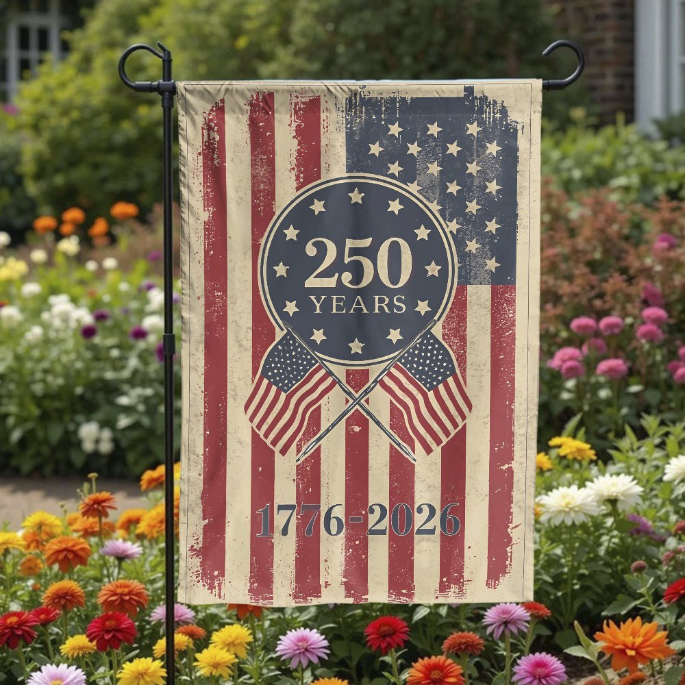 USA 250th Anniversary Garden Flag | Patriotic 1776-2026 Semiquincentennial | Weather-Resistant Polyester | Historic Celebrati