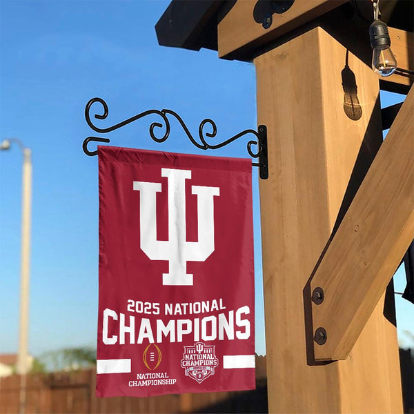 Indiana Hoosiers Garden Flag | 2025 National Champions Football Design | Double Sided Premium Banner | IU Football Fans Gift